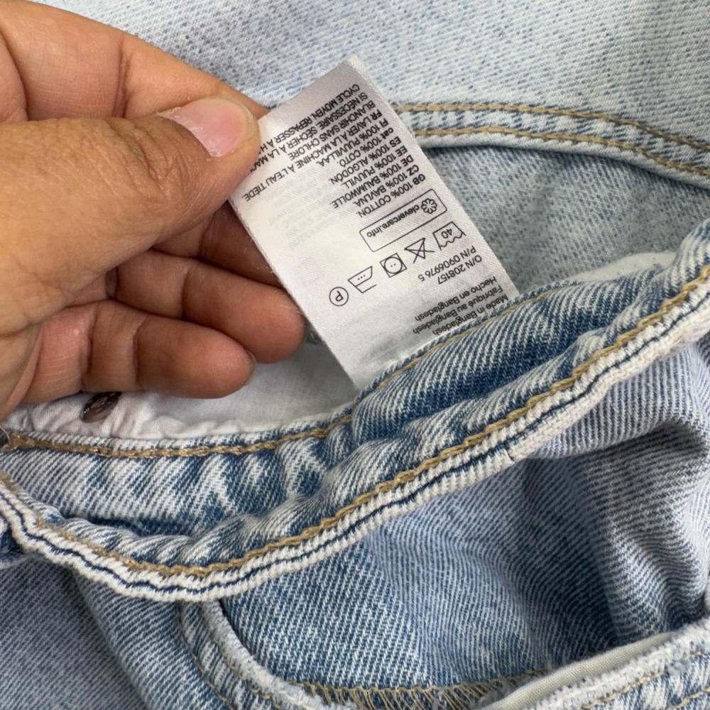H&M &Denim Boyfriend Jeans 18 Light Wash Distressed‎ Grunge Streetwear 5856 - Picture 4 of 13